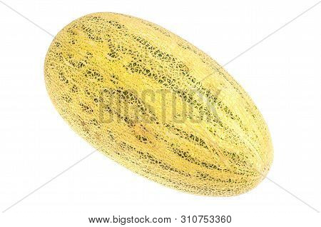 Whole Ripe Sweet Melon Isolated On White Background