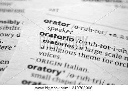 Word Or Phrase Oratorio In A Dictionary
