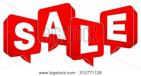Set Of Four Red Speech Bubbles Sale