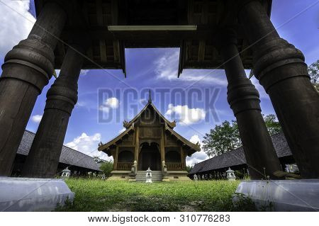 Traditional Thai Architecture In The Lanna Style Of Temple At Lampang, Thailand.