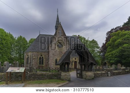 Luss Perish Church Stood On The Banks Of Loch Lomond In Glommy Day , Argyll & Bute, Scotland