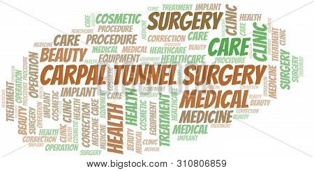 Carpal Tunnel Surgery Word Cloud Vector Made With Text Only