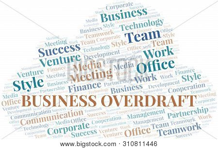 Business Overdraft Word Cloud. Collage Made With Text Only.