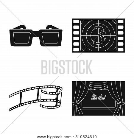 Isolated Object Of Session And Viewing Symbol. Set Of Session And Theater Stock Vector Illustration.