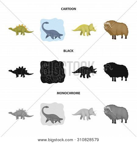 Vector Design Of Animal And Character Icon. Set Of Animal And Ancient Vector Icon For Stock.