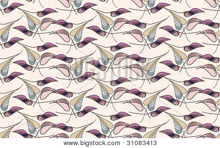 Saumaton kukka tausta lehtineen violettia