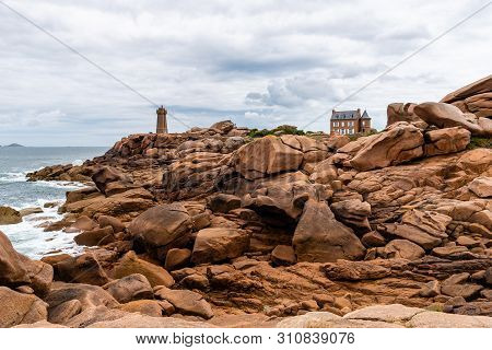 Beautiful Rocky Landscape In The Coast Of Brittany