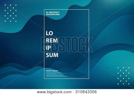 Abstract Gradient Dark Blue Wavy Tech Line Of Techno Decoration Design. Illustration Vector Eps10