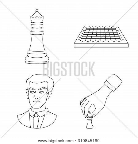 Vector Illustration Of Piece And Strategy Symbol. Set Of Piece And Play Stock Symbol For Web.
