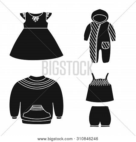 Vector Illustration Of Little And Cotton Icon. Set Of Little And Kid Stock Vector Illustration.