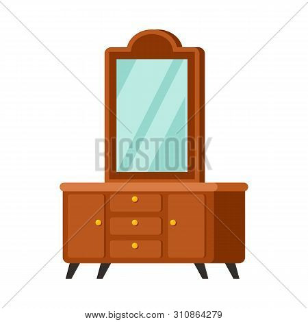 Isolated Object Of Console And Mirror Sign. Collection Of Console And Table Vector Icon For Stock.