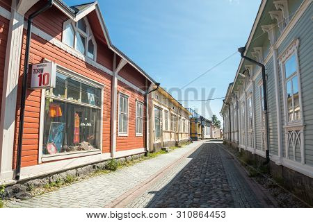 Rauma, Finland - 27 June, 2019: Old Rauma, One Of Unesco World Heritage Sites, Is The Largest Unifie