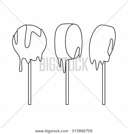 Vector Illustration Of Banana And Caramel Icon. Collection Of Banana And Sweet Vector Icon For Stock