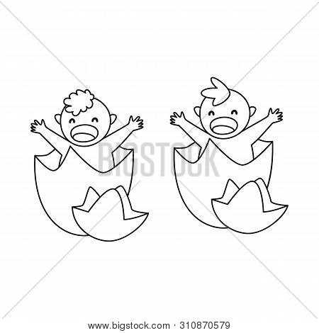 Vector Illustration Of Baby And Newborn Icon. Collection Of Baby And Child Vector Icon For Stock.