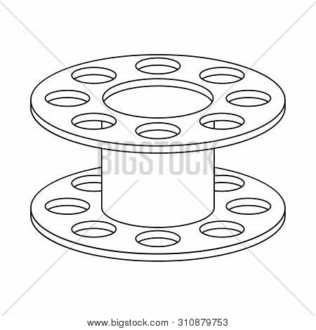 Vector Illustration Of Spool And Bobbin Logo. Collection Of Spool And Reel Stock Vector Illustration