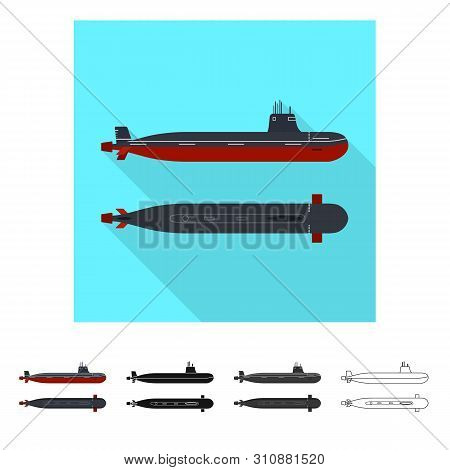 Vector Illustration Of War And Ship Icon. Set Of War And Fleet Vector Icon For Stock.