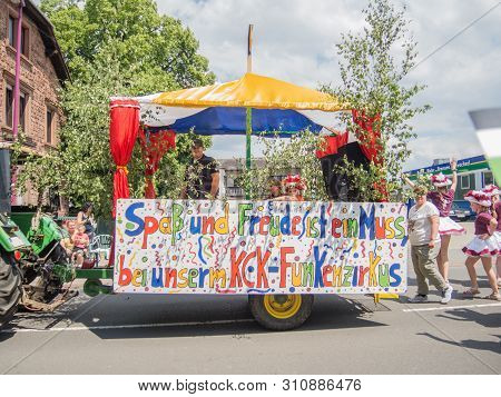 Kirchheimbolanden, Rheinland-pfalz, Germany-06 23 2019: Holiday Parade On Streets Of German Town Dur