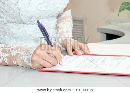 document de mariage de signature