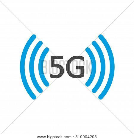 Vector Technology Icon Network Sign 5g. Illustration 5g Internet Symbol In Flat Line Minimalism Styl