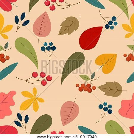 A Cute Simple Flate Autumn Pattern. Beautiful Decor For Your Designs