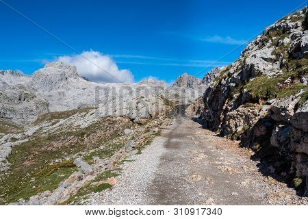 Fuente De In The In Mountains Of Picos De Europa, Cantabria, Spain. In The Heart Of The Picos De Eur