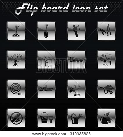 Gardening Vector Flip Mechanical Icons For User Interface Design