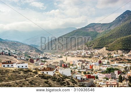 Panoramic View On Coastal City El Jebha In North Morocco By Mediterranean Sea