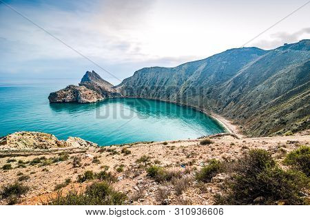 Panoramic View On Coastal City El Jebha In North Morocco By Mediterranean Sea