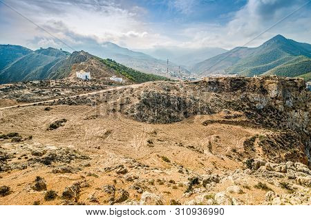 Panoramic View On Coastal City El Jebha In North Morocco By Mediterranean Sea