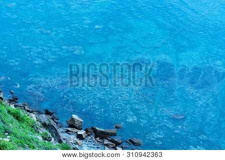 Sea Picture With Clear Water With Bottom Traces