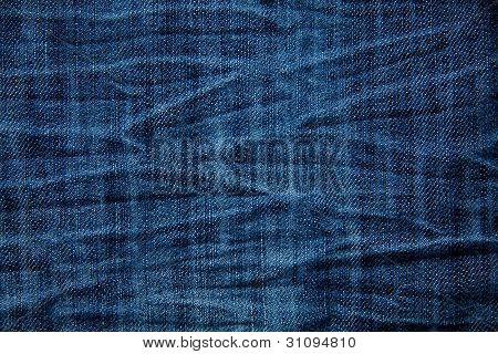 Niebieski pomarszczony Denim Jeans tekstury, tła