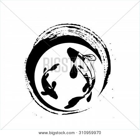Legendary Japan Koi Fish Logo, Luck, Prosperity, And Good Fortune