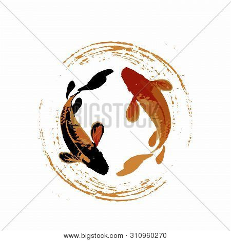 Legendary Japan Koi Fish Logo, Luck, Prosperity, And Good Fortune