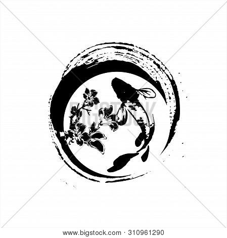 Legendary Japan Koi Fish Logo, Luck, Prosperity, And Good Fortune