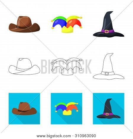 Vector Design Of Clothing And Cap Icon. Collection Of Clothing And Beret Vector Icon For Stock.