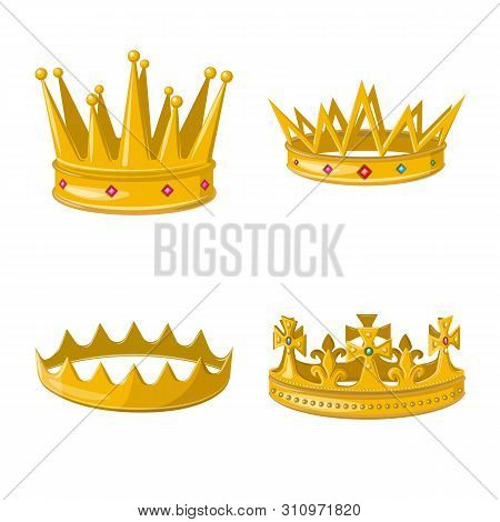 Vector Illustration Of Monarchy And Gold Symbol. Set Of Monarchy And Heraldic Stock Vector Illustrat