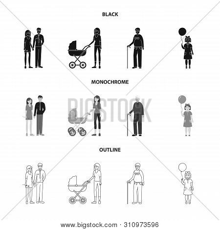 Isolated Object Of Character And Avatar Symbol. Set Of Character And Portrait Stock Vector Illustrat
