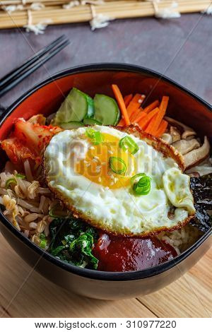 Authentic Korean Cuisine Vegetarian Cold Bibimbap Dinner