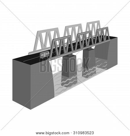 Vector Design Of Bridge And Modern Symbol. Set Of Bridge And Railroad Vector Icon For Stock.