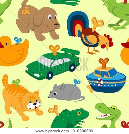 Kids Toys Clockwork Key Mechanism Mechanic Cartoon Animals In Toyshop For Child Clock Work Car And B