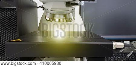 Science Microscope On Lab Bench,microscope In Modern Lab For Scientist Research Or Medical / Microsc