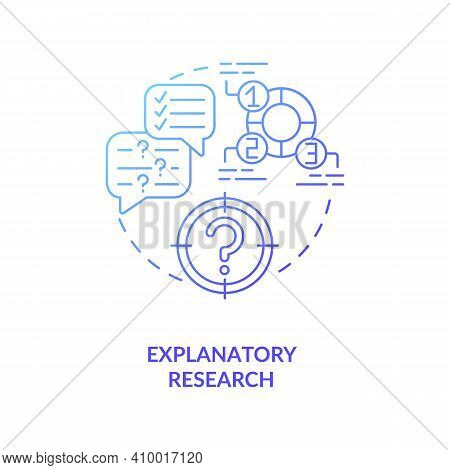 Explanatory Research Concept Icon. Getting And Replenishing New Knowledge Idea Thin Line Illustratio