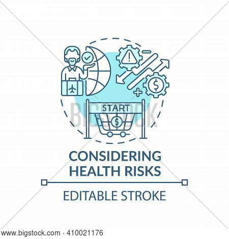 Considering Health Risks Concept Icon. Immunity And Vaccination Idea Thin Line Illustration. Medicin