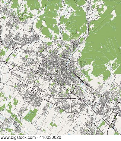 Map Of The City Of Prato, Italy