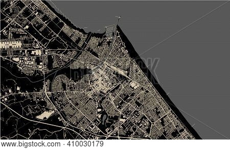 Map Of The City Of Rimini, Italy
