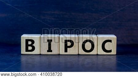 Bipoc Symbol. Abbreviation Bipoc, Black, Indigenous And People Of Color On Wooden Cubes. Beautiful G