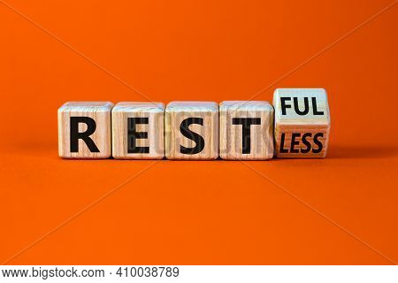 Restless Or Restful Symbol. Turned The Wooden Cube, Changed The Word 'restless' To 'restful'. Beauti