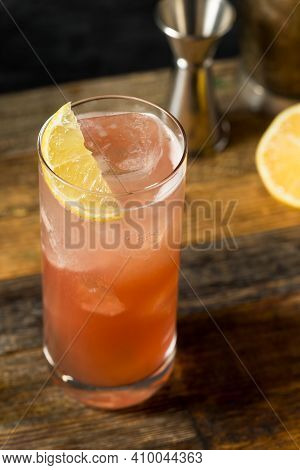 Refreshing Cold Sloe Gin Fizz Cocktail