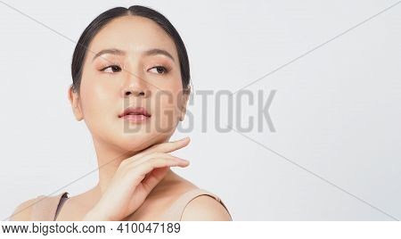 Young Asian Woman Beauty Face Make Up For Skincare Cosmetic