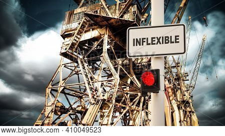Street Sign The Direction Way To Flexible Versus Inflexible